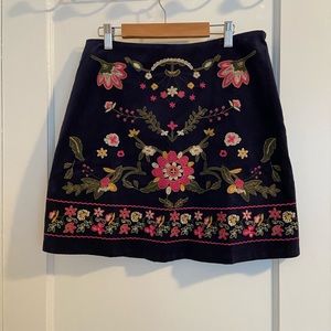 Harper Embroidered Corduroy Mini-skirt